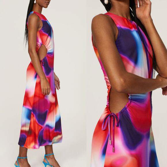 Rebecca Vallance Del Prado Multicolor Midi Dress sz S
